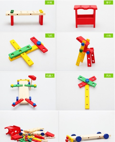 รถตัวต่อไม้ ของเล่นเสริมสร้างไอเดีย ของเล่นไม้ฝึกความคิดสร้างสรรค์