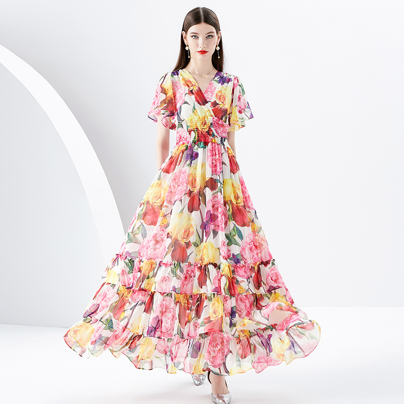 ชุดเดรสยาวสวยๆ ชุดเดรสยาวใส่สบาย ใส่ทำงาน มีขนาดS M L XL 2XL