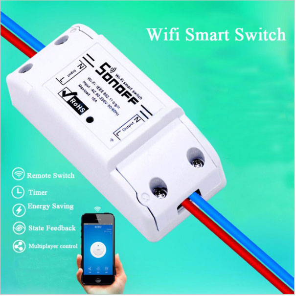 สมาร์ทสวิทช์ไร้สาย Sonoff ฺBasic - สั่งผ่านมือถือ WiFi Smart Switch for Smart Home (อับโหลดโปรแกรมใหม่ได้)