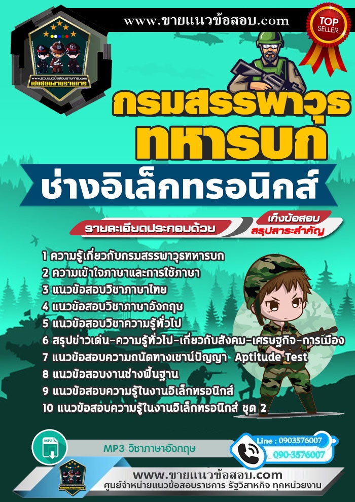 สรุปแนวข้อสอบช่างอิเล็กทรอนิกส์ กรมสรรพาวุธทหารบก (ใหม่)