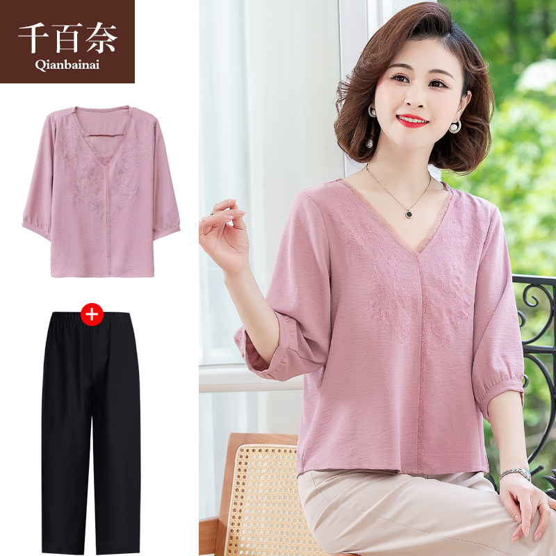 เสื้อผ้าผู้สูงอายุหญิง แฟชั่น เสื้อผ้าผู้หญิงวัย 60 มีขนาด XL-4XL