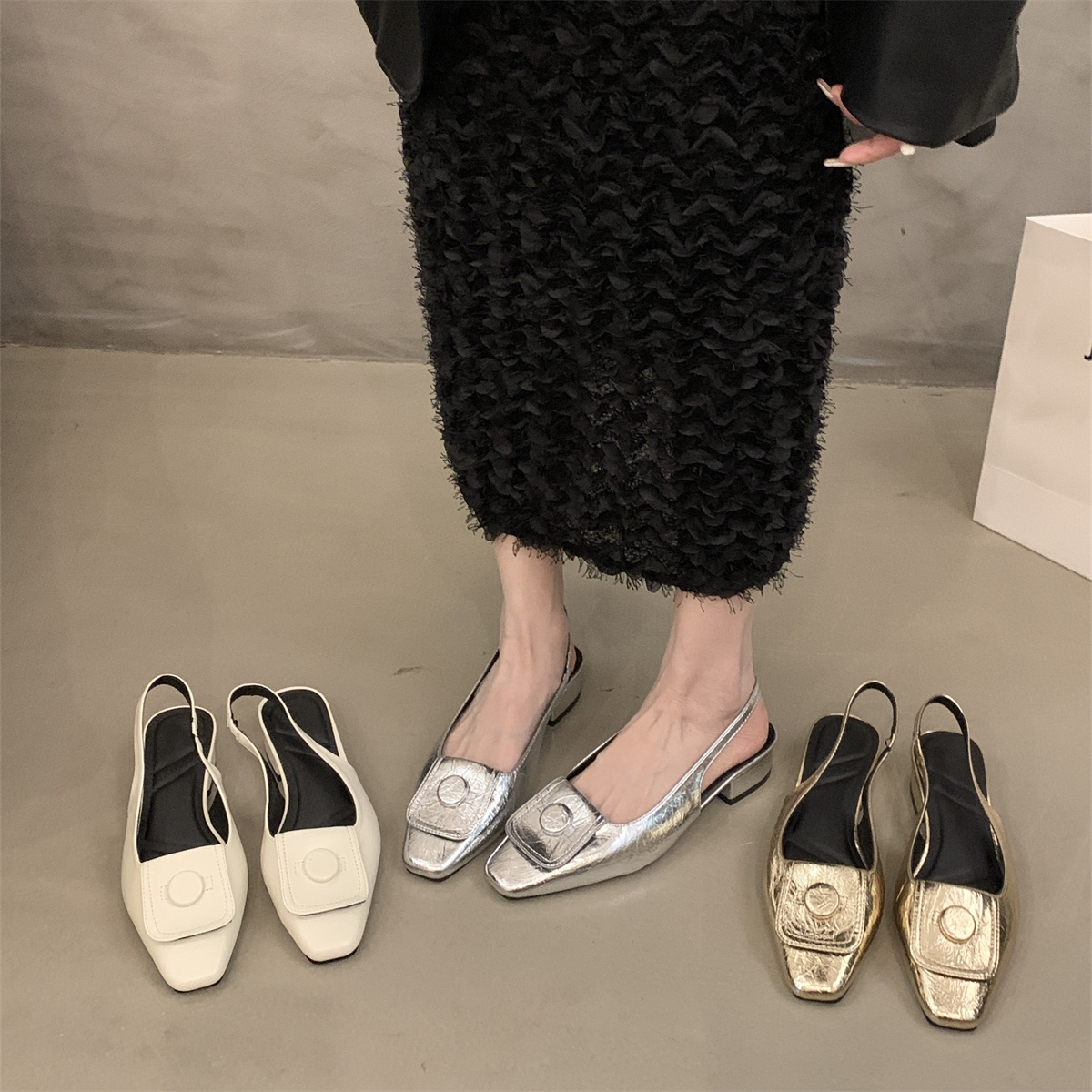 รองเท้าคัทชูผู้หญิงส้นเตี้ย ใส่สบาย มีขนาด35-43