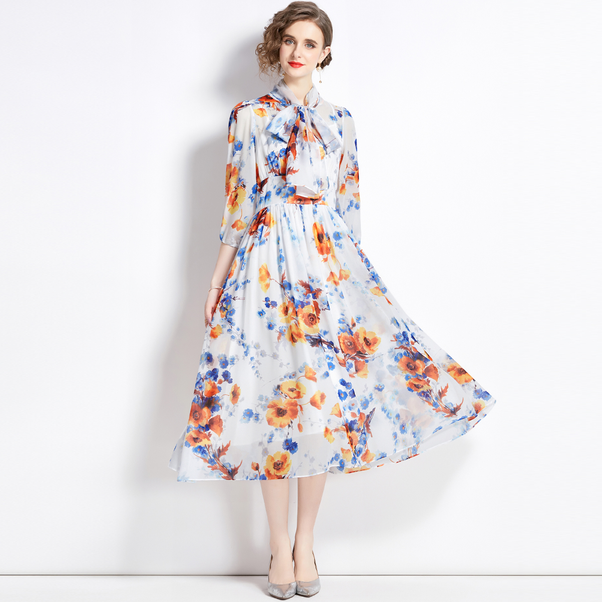 ชุดเดรสยาวสวยๆ ชุดเดรสยาวใส่สบาย ใส่ทำงาน มีขนาดS M L XL 2XL