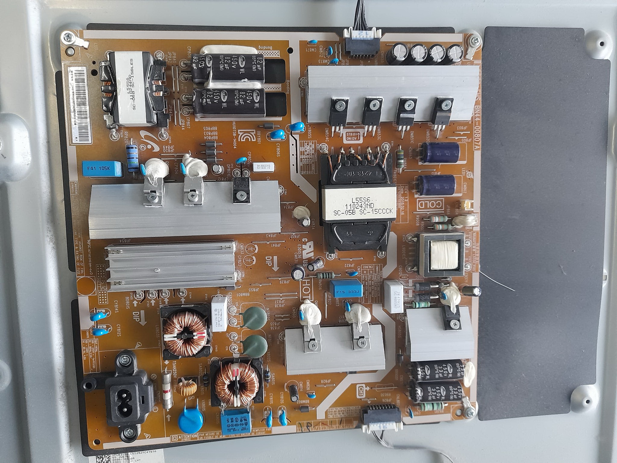 Power Supply Samsung ( เพาเวอร์ซัพพลาย ) UA49KU6300K : UA49MU6300K : UA55JU6600K : UA50MU6100K, UA55KU6000K ,UA55KU6300K : UA55MU6100K, UA55MU6300K, UA48JU6600K BN44-00807A : BN44-00807D (รูยึดน๊อตแบบสกรู)