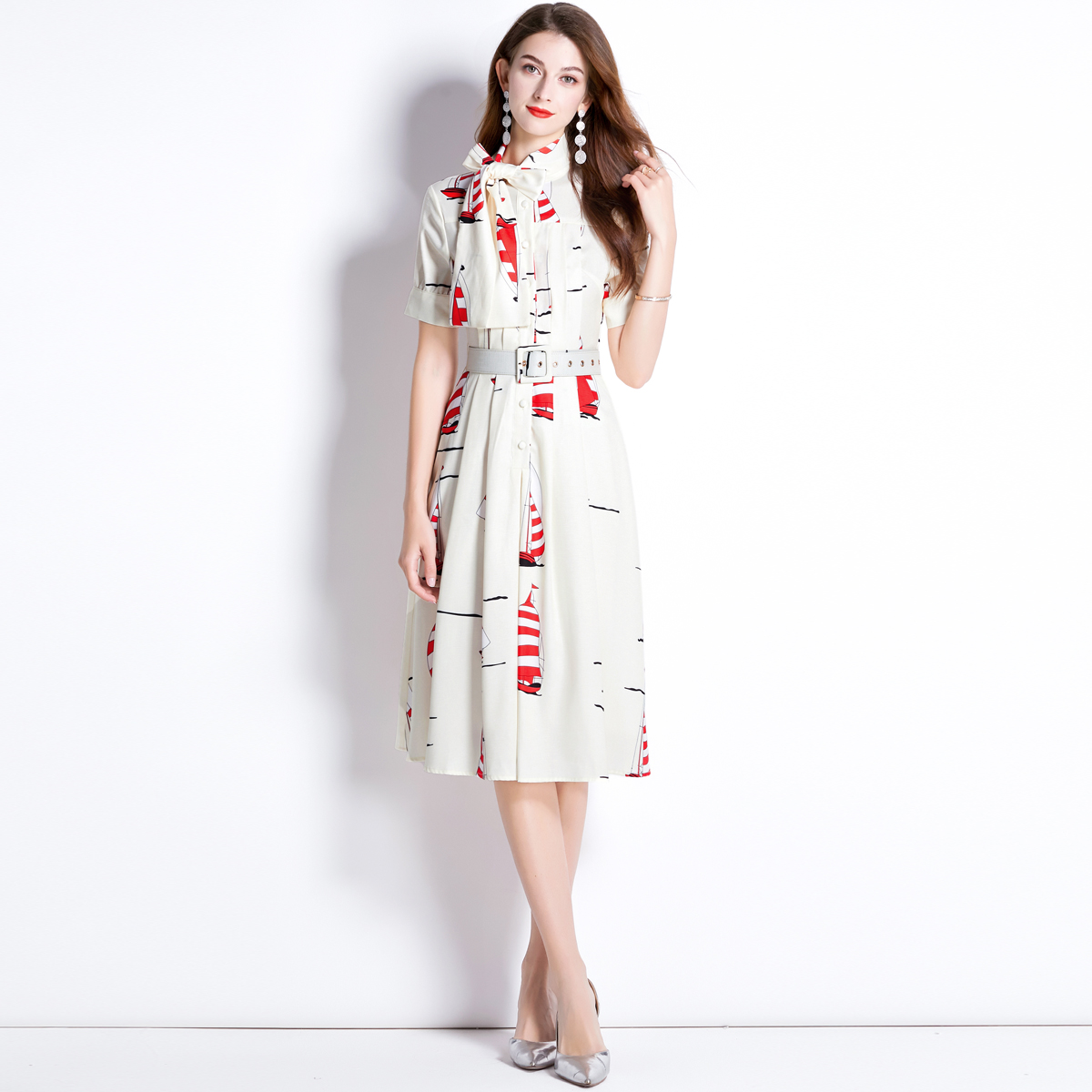 ชุดเดรสยาวสวยๆ ชุดเดรสยาวใส่สบาย ใส่ทำงาน มีขนาดS M L XL 2XL