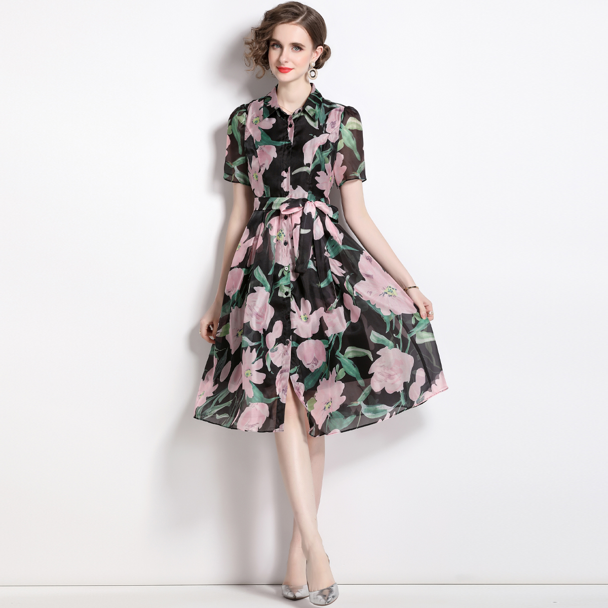 ชุดเดรสยาวสวยๆ ชุดเดรสยาวใส่สบาย ใส่ทำงาน มีขนาดS M L XL 2XL