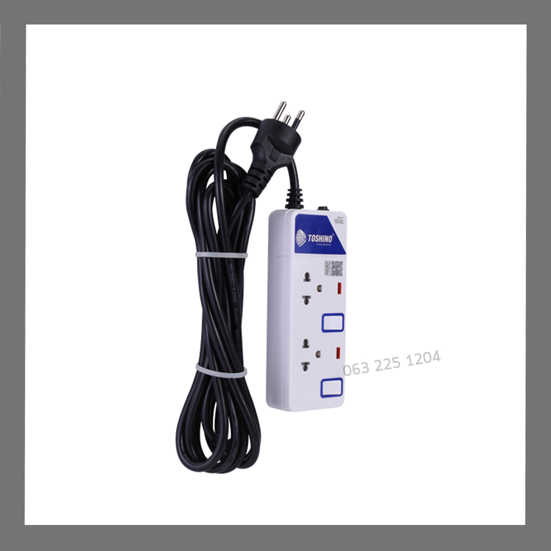รางปลั๊กไฟ Toshino2ช่อง 2สวิตซ์ ยาว3เมตร ET-912