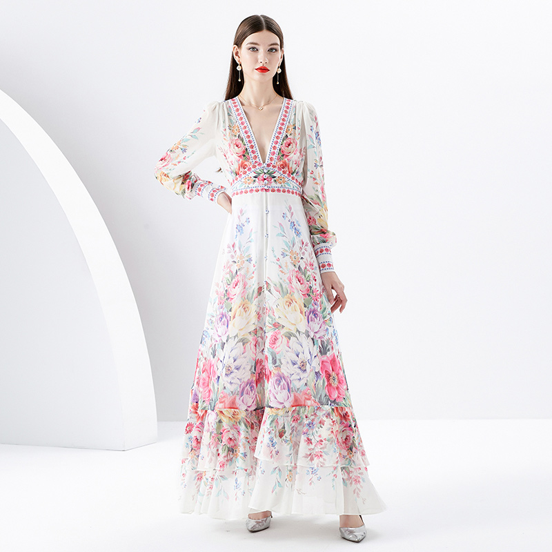 ชุดเดรสยาวสวยๆ ชุดเดรสยาวใส่สบาย ใส่ทำงาน มีขนาดS M L XL 2XL