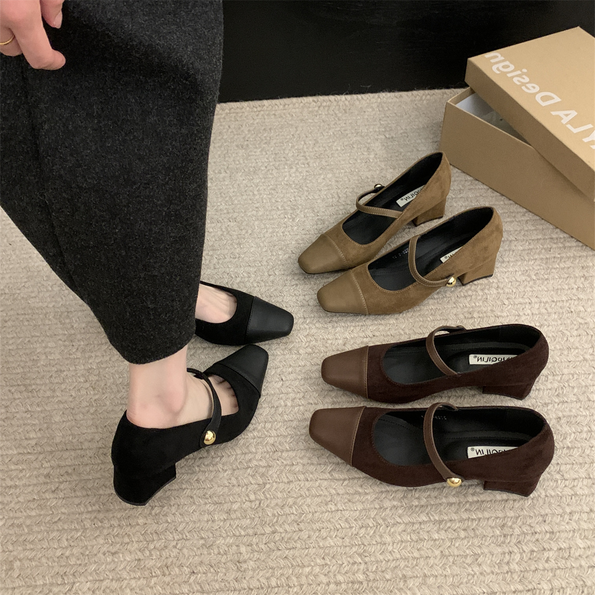 รองเท้าคัทชูผู้หญิงส้นเตี้ย ใส่สบาย มีขนาด35-43