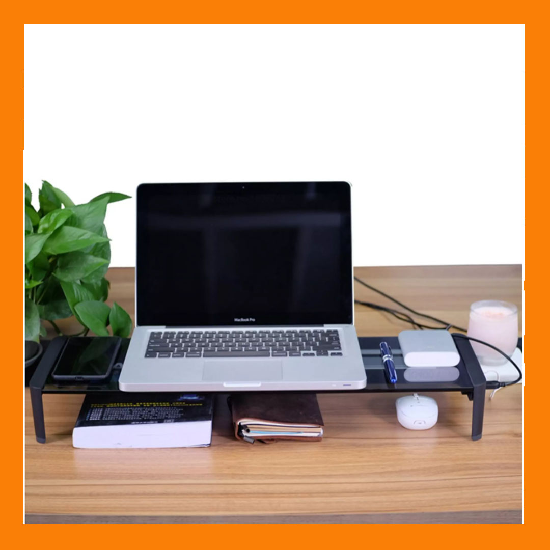 แท่นวางจอคอมพิวเตอร์ (4 USB Port+Fast Charge)
