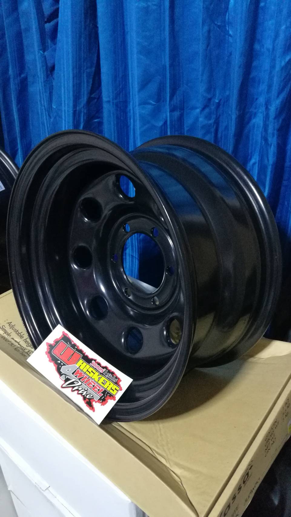 ล้อกระทะนำเข้า16x8"-30 ดำ ลาย soft8 Asia Road พร้อมฝาคอบดุม