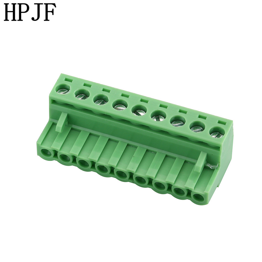 10 Pin Right Angle Line Terminal Plug Type 300V 15A 5.08mm Pitch Connector Pcb Screw Terminal Block