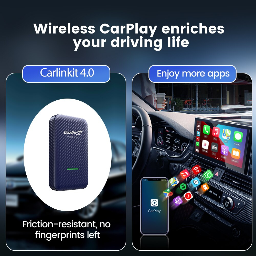 Carlinkit 4.0-Wireless Apple CarPlay and Android auto Dongle for Factory Wired CarPlay