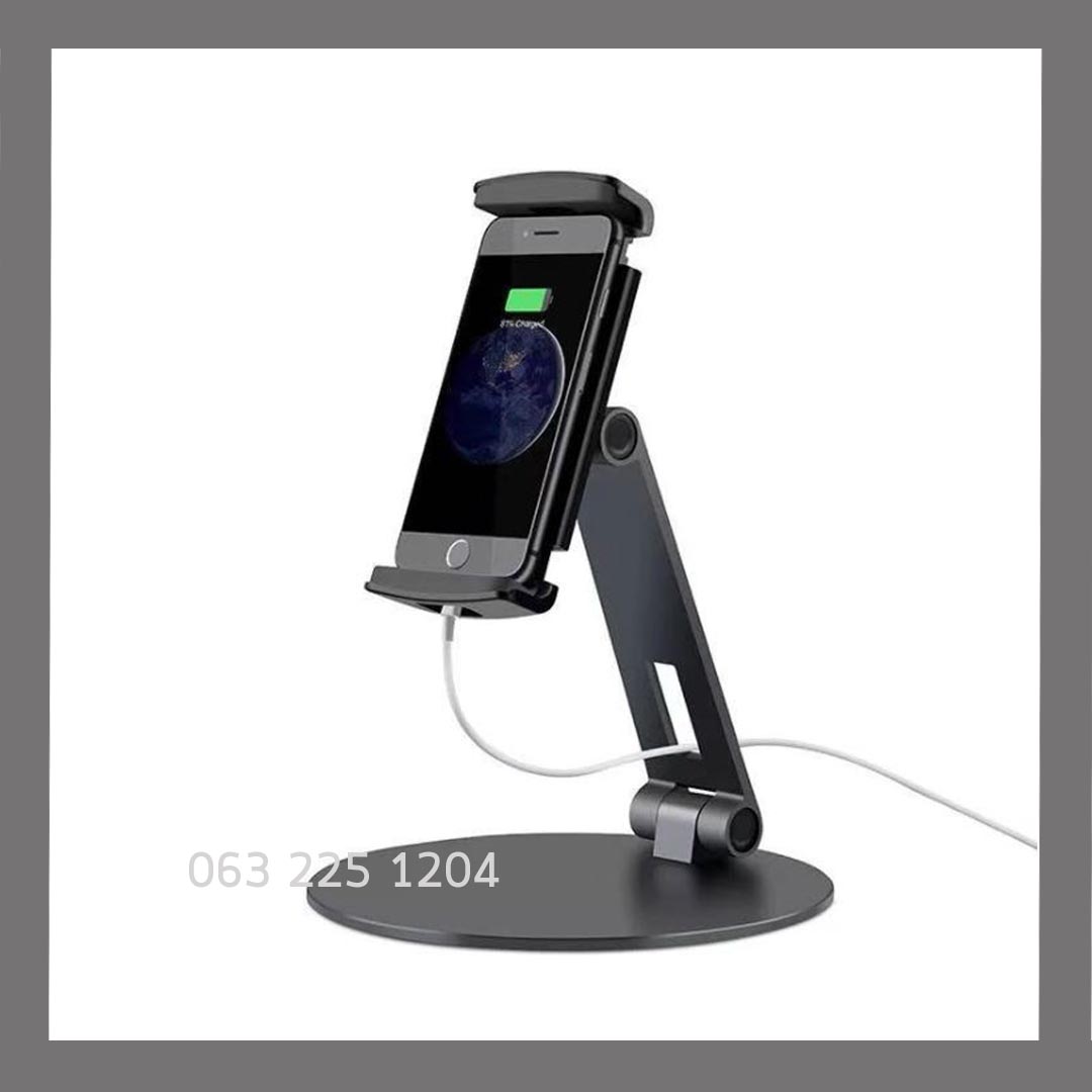 ขาตั้งอลูมิเนียมใช้งานกับไอแพด/แท็บเล็ต/ มือถือ ฐานเป็นทรงกลม