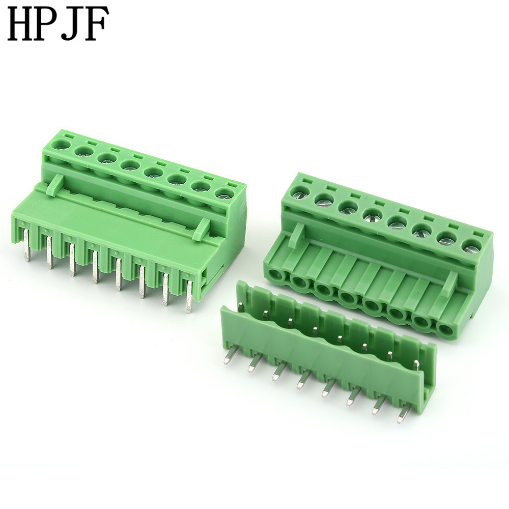 8 Pin Right Angle Line Terminal Plug Type 300V 15A 5.08mm Pitch Connector Pcb Screw Terminal Block