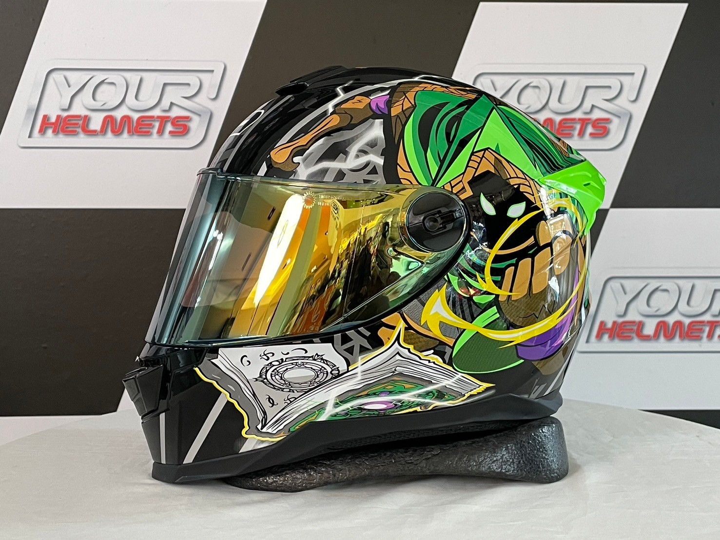 หมวกกันน็อค ID HELMETS รุ่น SPARTAN BT WIZARD BLACK