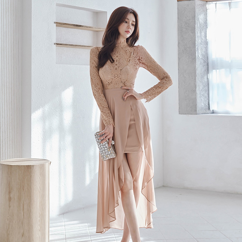 ชุดเดรสยาวสวยๆ สไตล์เกาหลี มีขนาด S M L XL สนใจทักแชท