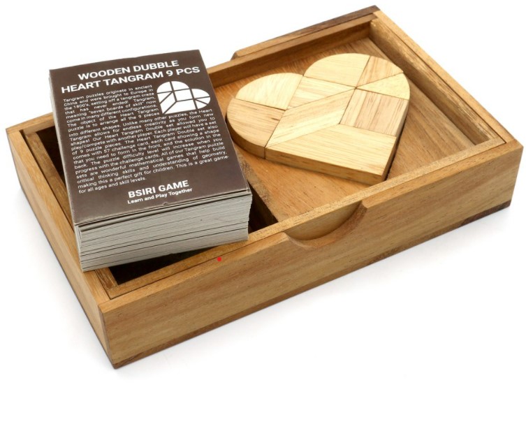 แทนแกรมหัวใจ ของเล่นไม้เสริมสร้างจินตนาการ เกมส์ฝึกความคิดสร้างสรรค์