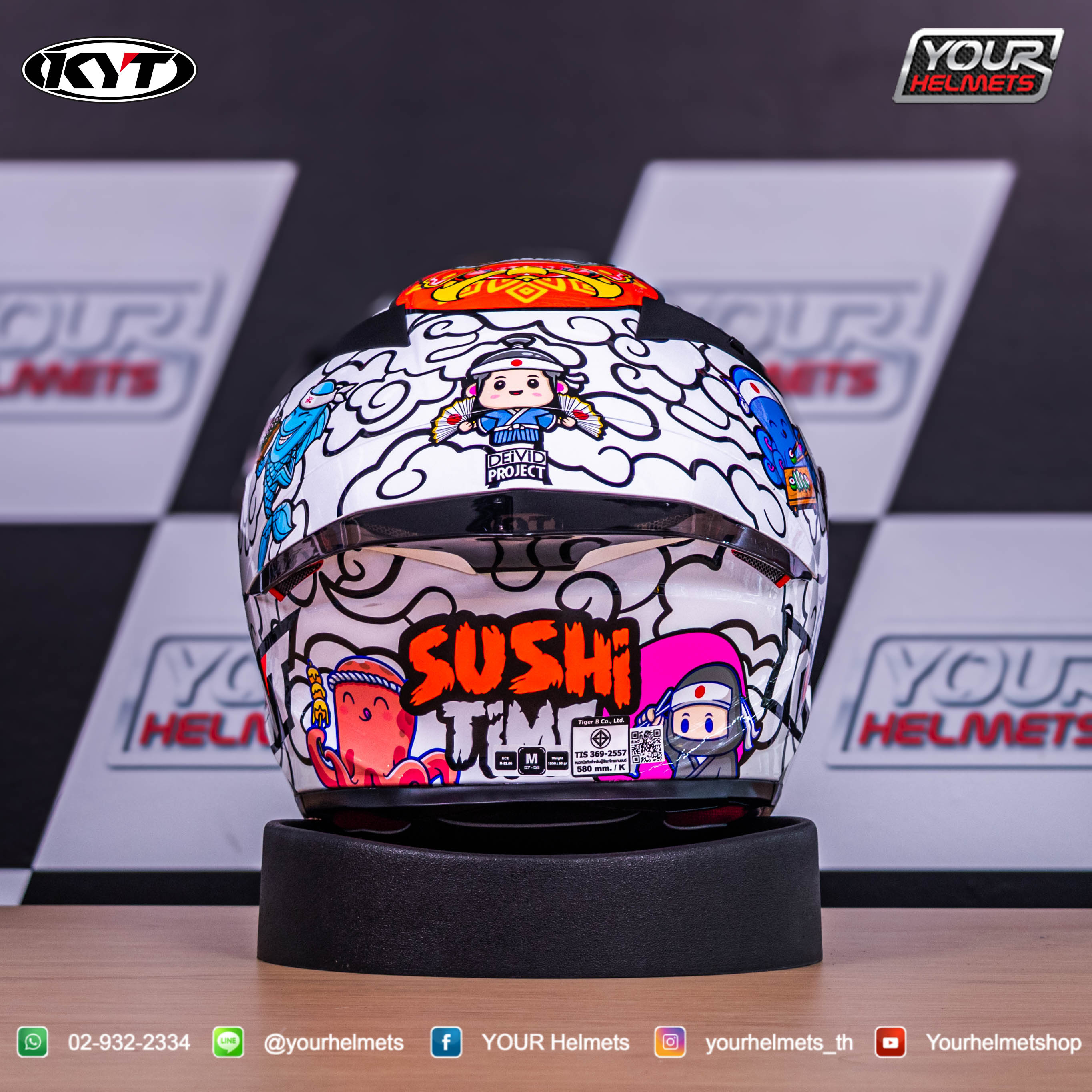 หมวกกันน็อคKYT HELMETS รุ่นTT-REVO SUSHI TIME