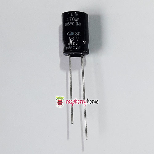 470 uF ไมโครฟาราด 16V คาปาซิเตอร์ Capacitor จำนวน 1 ตัว