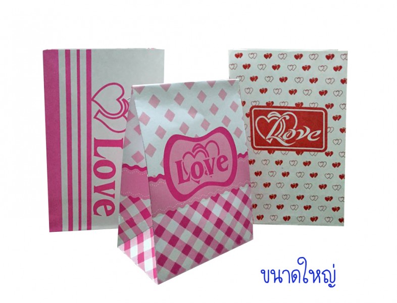 ถุงกระดาษปอนด์พิมพ์1สี ตราBigMK