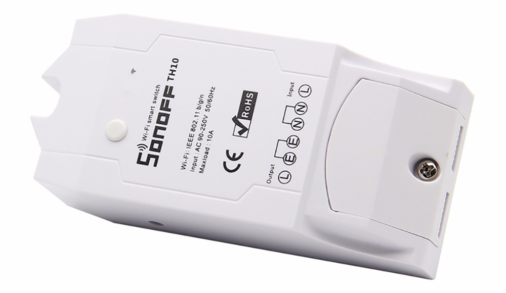 สมาร์ทสวิทช์ไร้สาย Sonoff TH10 10A สั่งผ่านมือถือ WiFi Wireless Smart Switch สามารถเชื่อมต่อเซนเซอร์อุณหภูมิและความชิ้น (อับโหลดโปรแกรมใหม่ได้) ไม่รวมเซนเซอร์