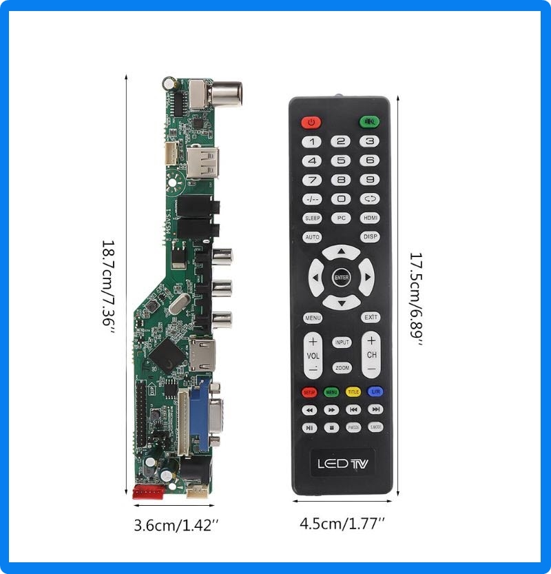 M53V5.1 Universal LCD LED TV เมนูภาษาไทย มีรีโมท รุ่นใหม่ล่าสุด Auto Code 7 Resolution ในบอร์ดเดียวโดยไม่ต้องลงเฟิร์มแวร์