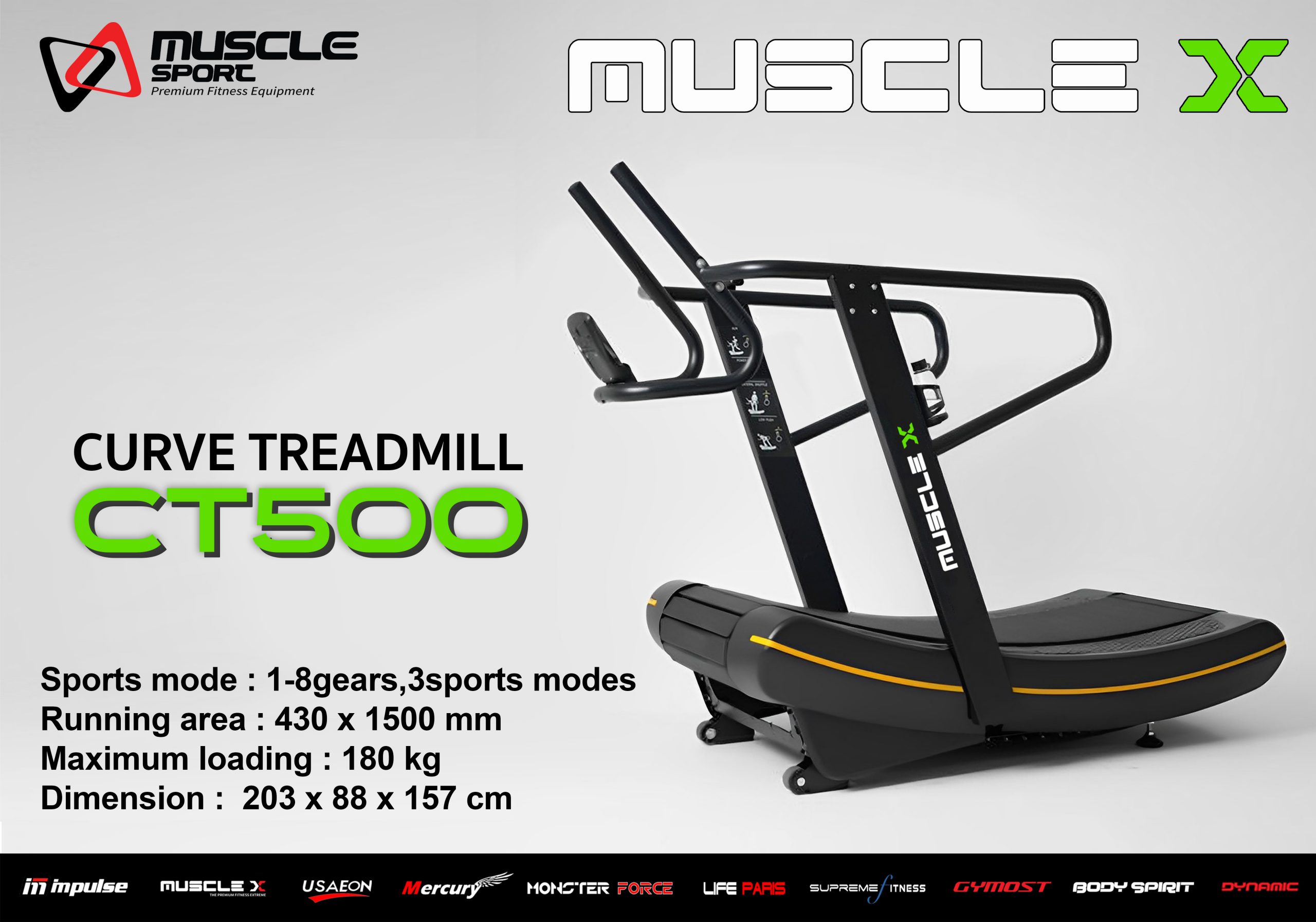 ลู่วิ่งไม่ใช้ไฟฟ้า Muscle X รุ่น CT500