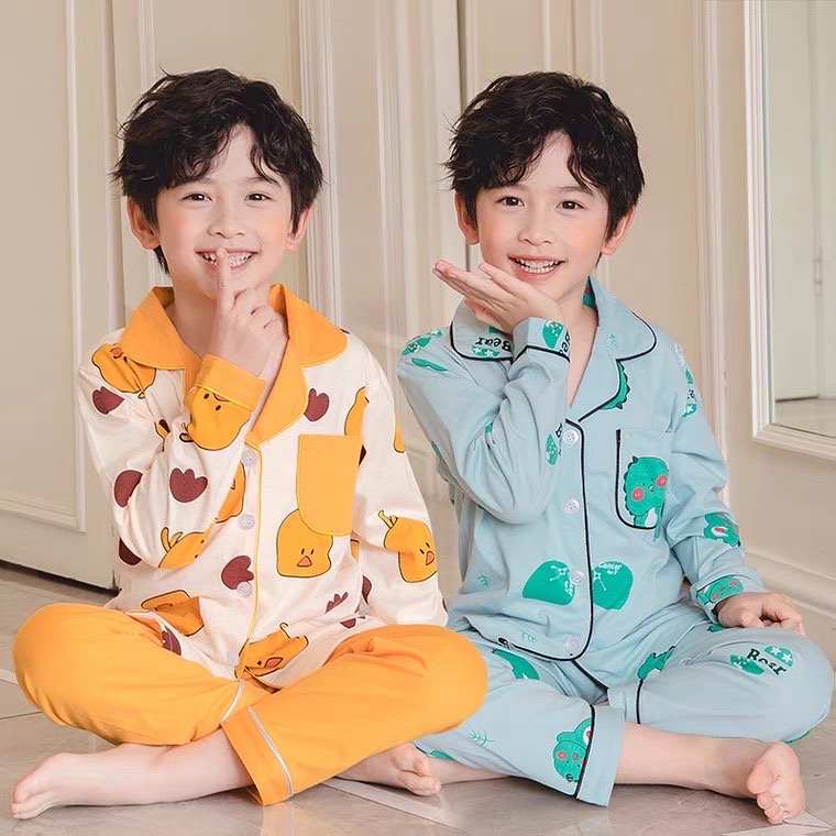 ชุดนอนเด็กเล็ก คอปก แขนยาว พรีออเดอร์
