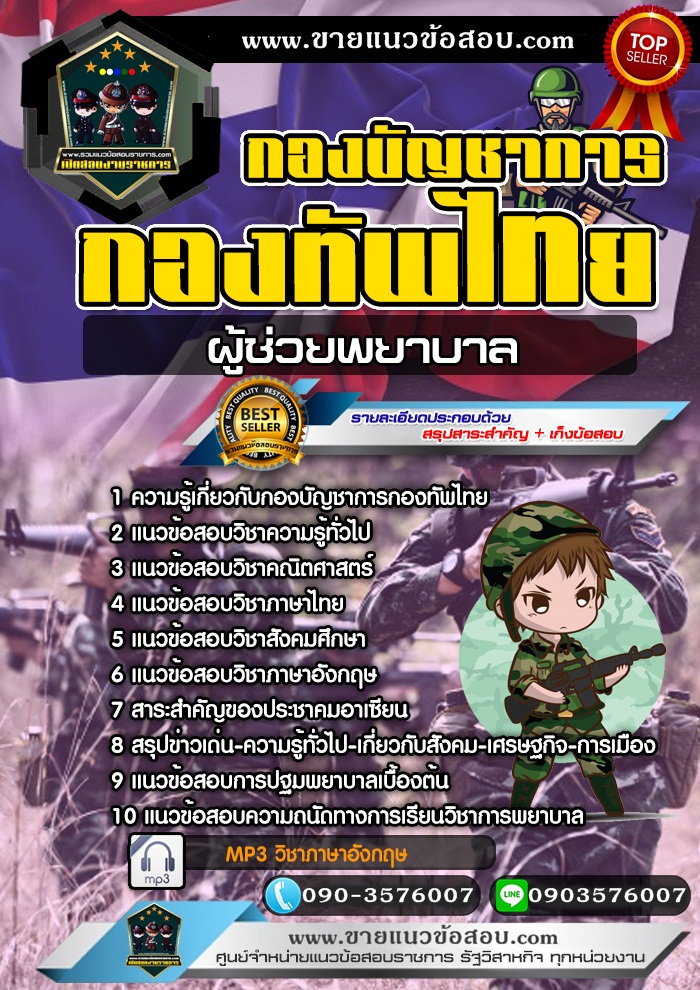 สรุปแนวข้อสอบผู้ช่วยพยาบาล กองบัญชาการกองทัพไทย (ใหม่)
