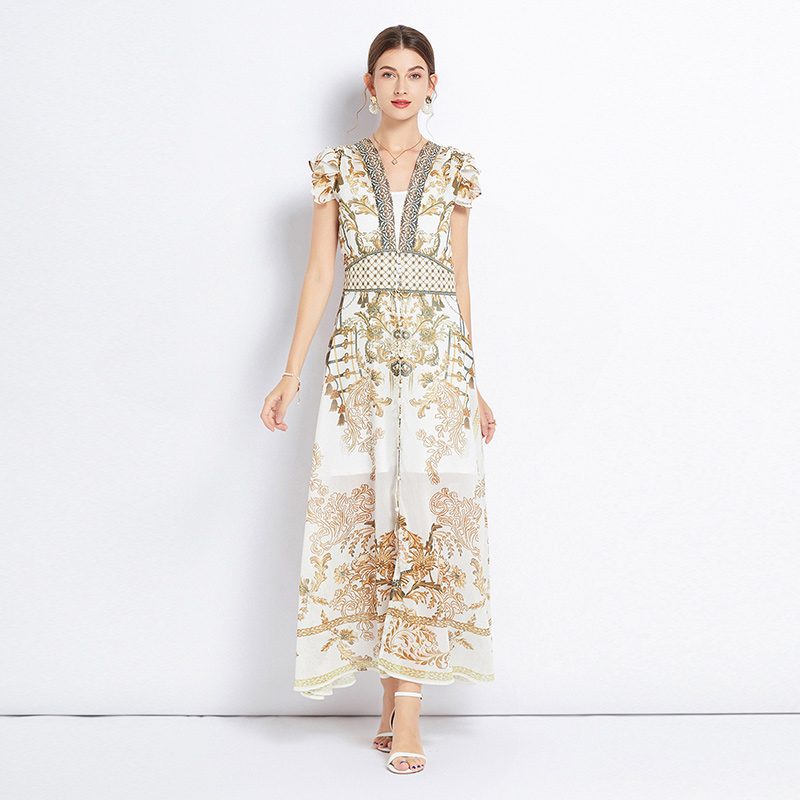 ชุดเดรสยาวสวยๆ ชุดเดรสยาวใส่สบาย ใส่ทำงาน มีขนาดS M L XL 2XL