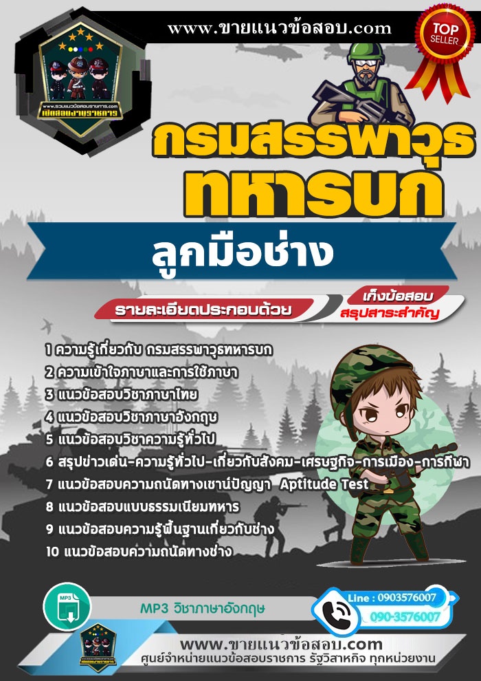 สรุปแนวข้อสอบลูกมือช่าง กรมสรรพาวุธทหารบก (ใหม่)