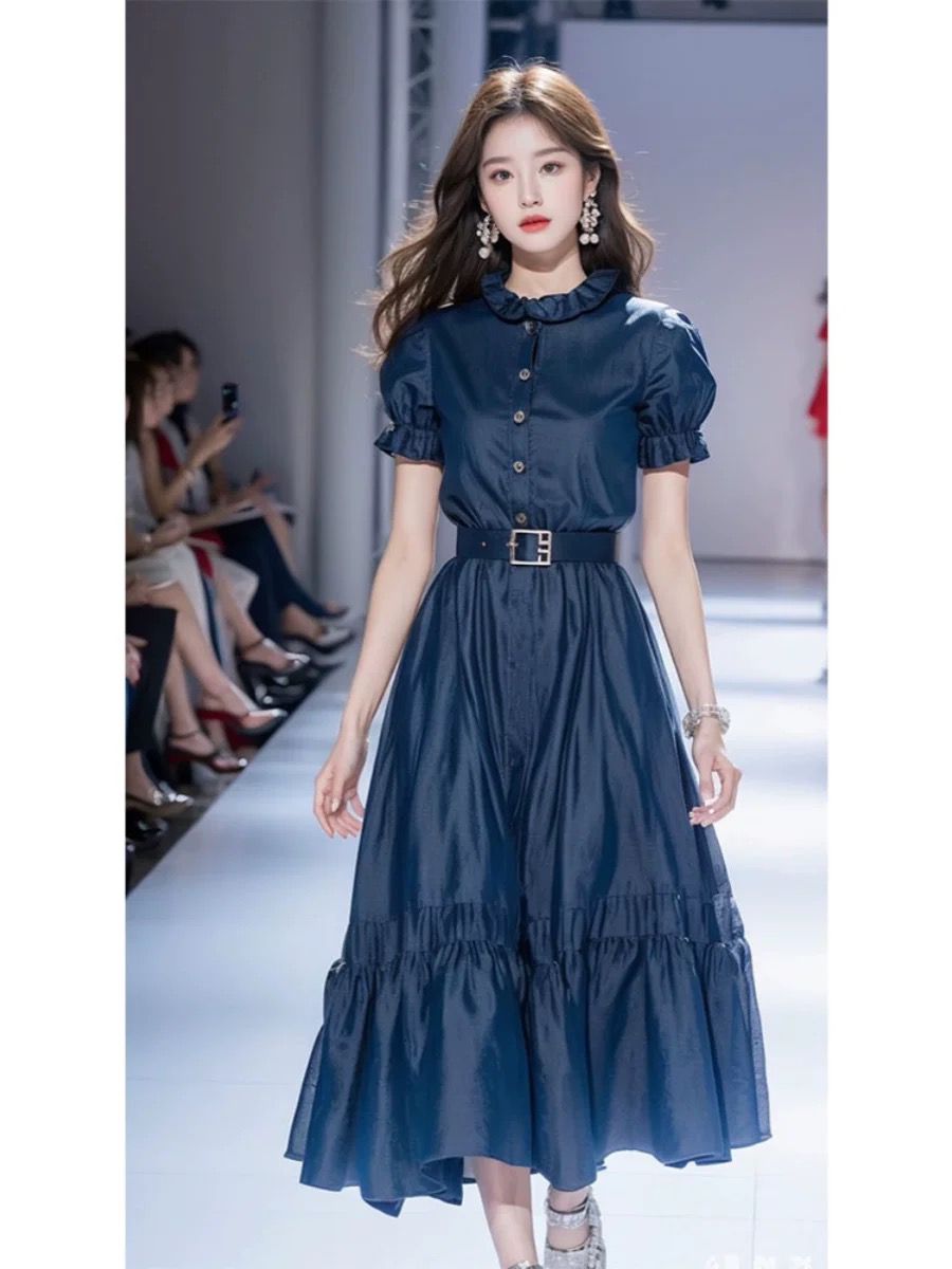 ชุดเดรสยาวสวยๆ สไตล์เกาหลี มีขนาด S M L XL สนใจทักแชท