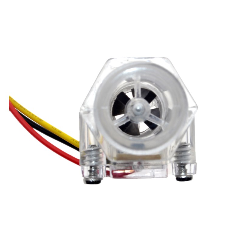เซนเซอร์วัดปริมาณน้ำไหลผ่านท่อตัวเรือนใส transparent water flow sensor turbine flow meter