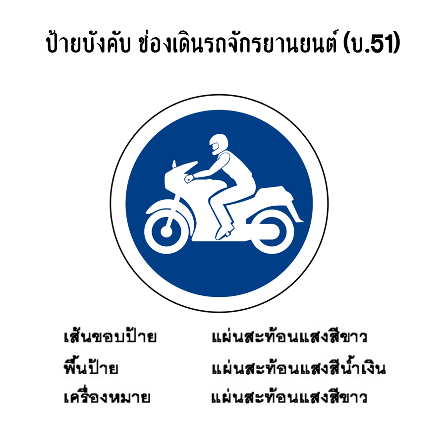 ป้ายบังคับ ช่องเดินรถจักรยานยนต์