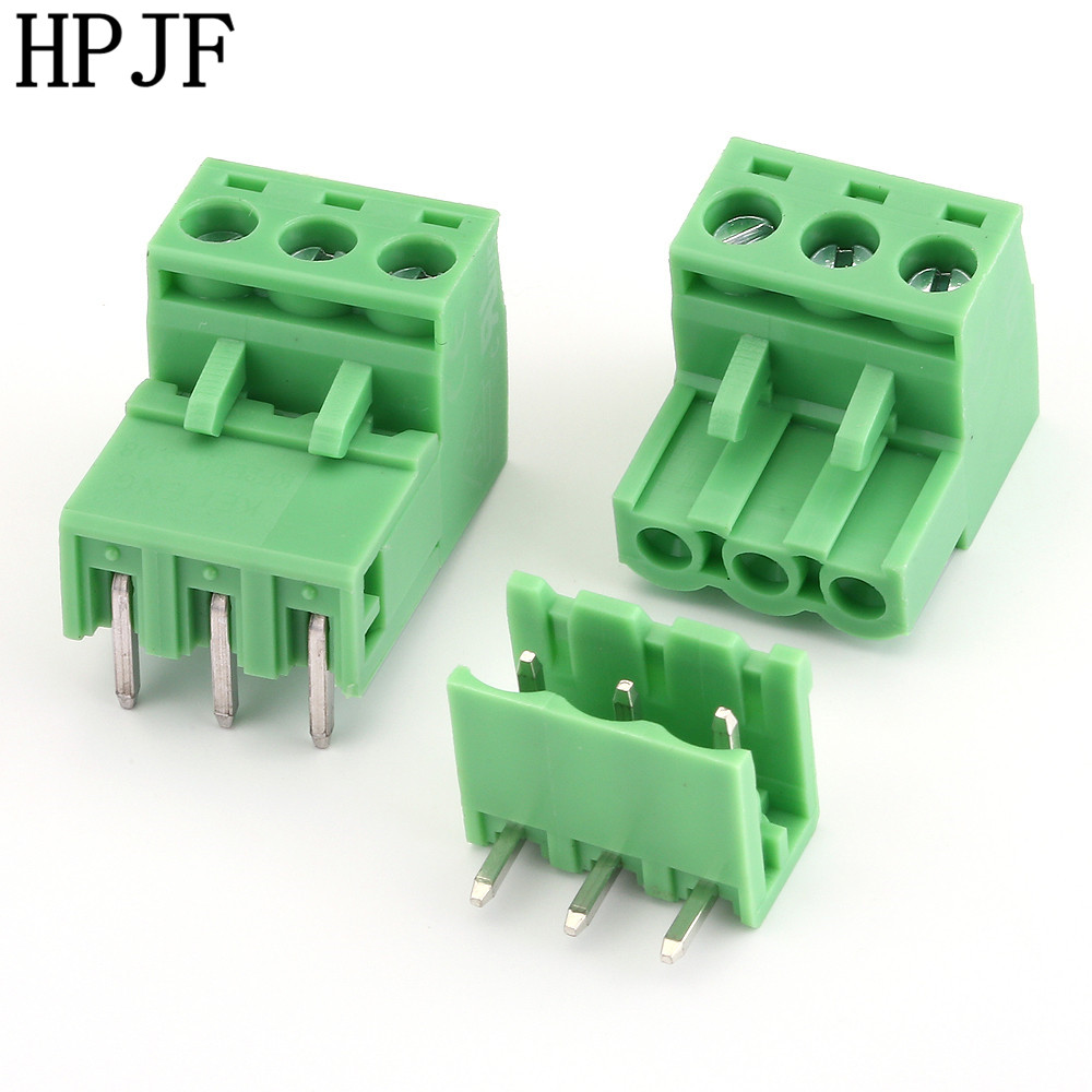 3 Pin Right Angle Line Terminal Plug Type 300V 15A 5.08mm Pitch Connector Pcb Screw Terminal Block