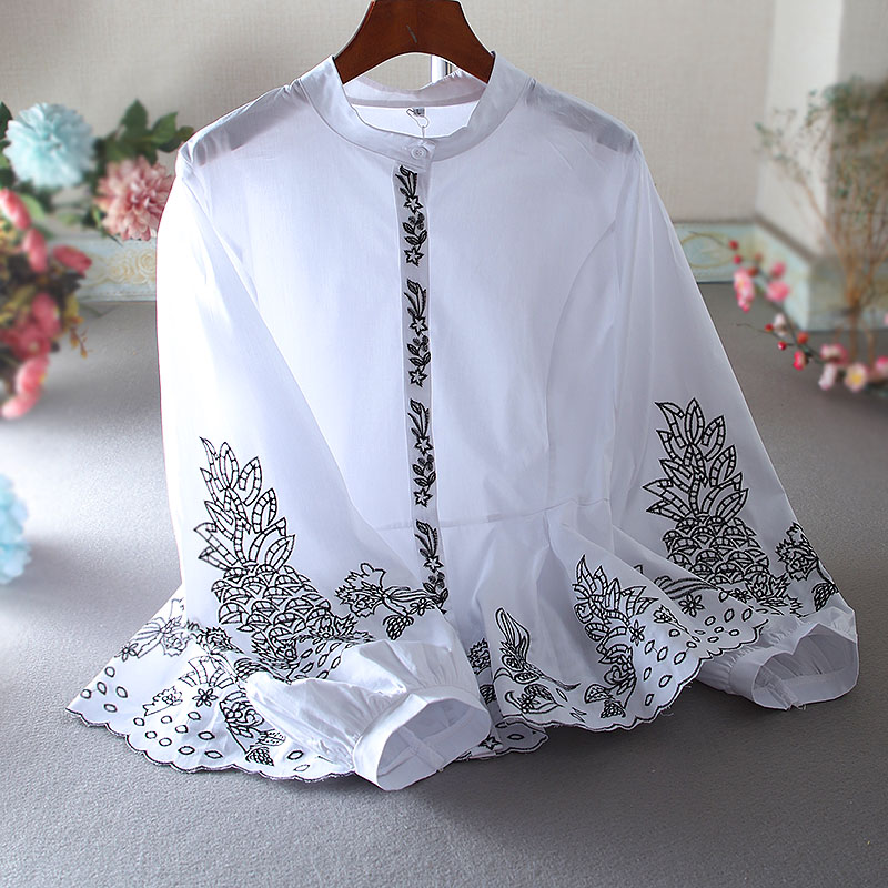 เสื้อลินิน เสื้อผ้าฝ้ายลินิน เสื้อเชิ้ตผ้าลินิน ปักลายสวยๆด้วยด้าย สไตล์VINTAGE