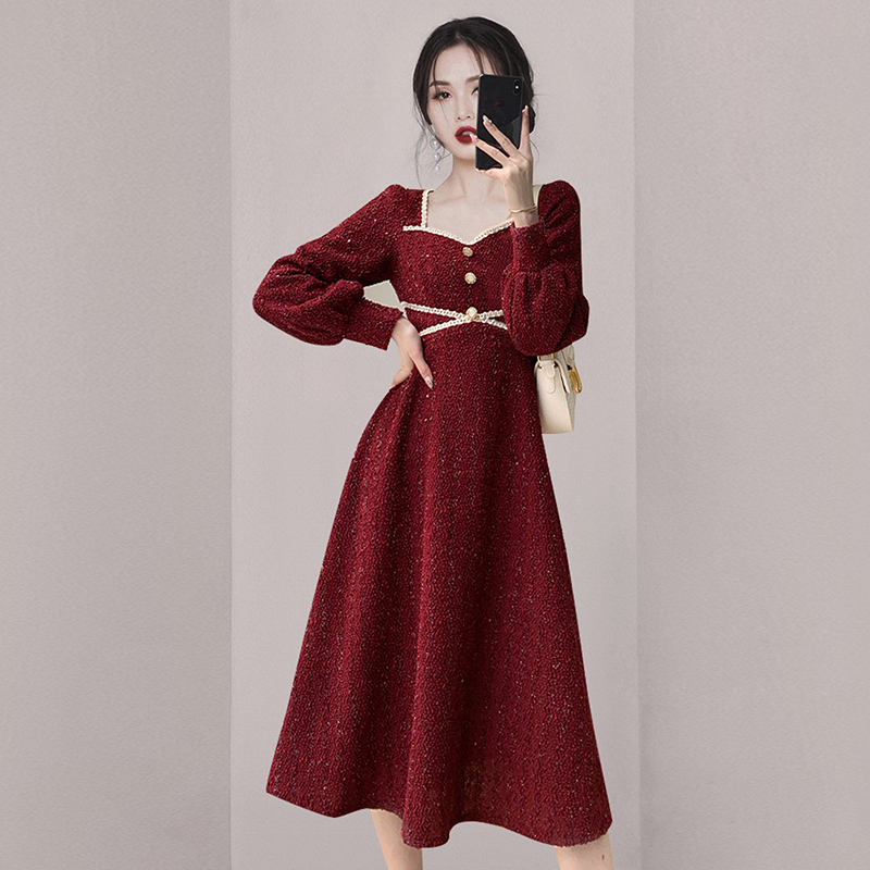 ชุดเดรสยาวสวยๆ สไตล์เกาหลี มีขนาด S M L XL สนใจทักแชท