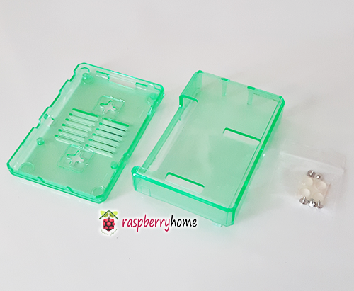 Raspberry Pi 3 Case Cover Shell Enclosure Box สีเขียวโปร่งใส มีปุ่มกันลื่น มีช่อง GPIO