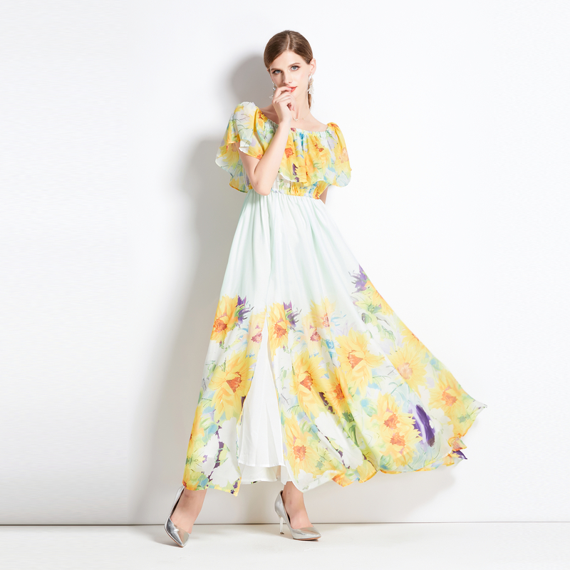 ชุดเดรสยาวสวยๆ ชุดเดรสยาวใส่สบาย ใส่ทำงาน มีขนาดS M L XL 2XL