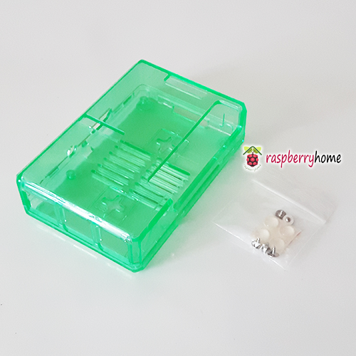 Raspberry Pi 3 Case Cover Shell Enclosure Box สีเขียวโปร่งใส มีปุ่มกันลื่น มีช่อง GPIO