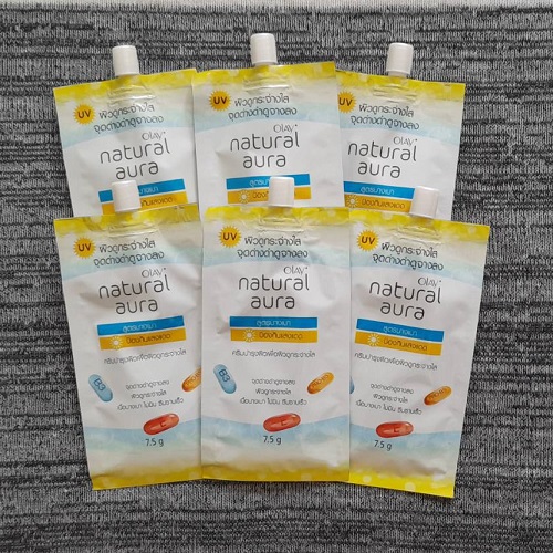 โอเลย์ เนเชอรัล ออร่า ไลท์ ไบร์ทเทนนิ่ง เดย์ ครีม Olay Natural Aura Light Brightening Day Cream 7.5g x 6