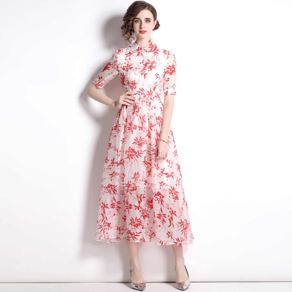 ชุดเดรสยาวสวยๆ ชุดเดรสยาวใส่สบาย ใส่ทำงาน มีขนาดS M L XL 2XL