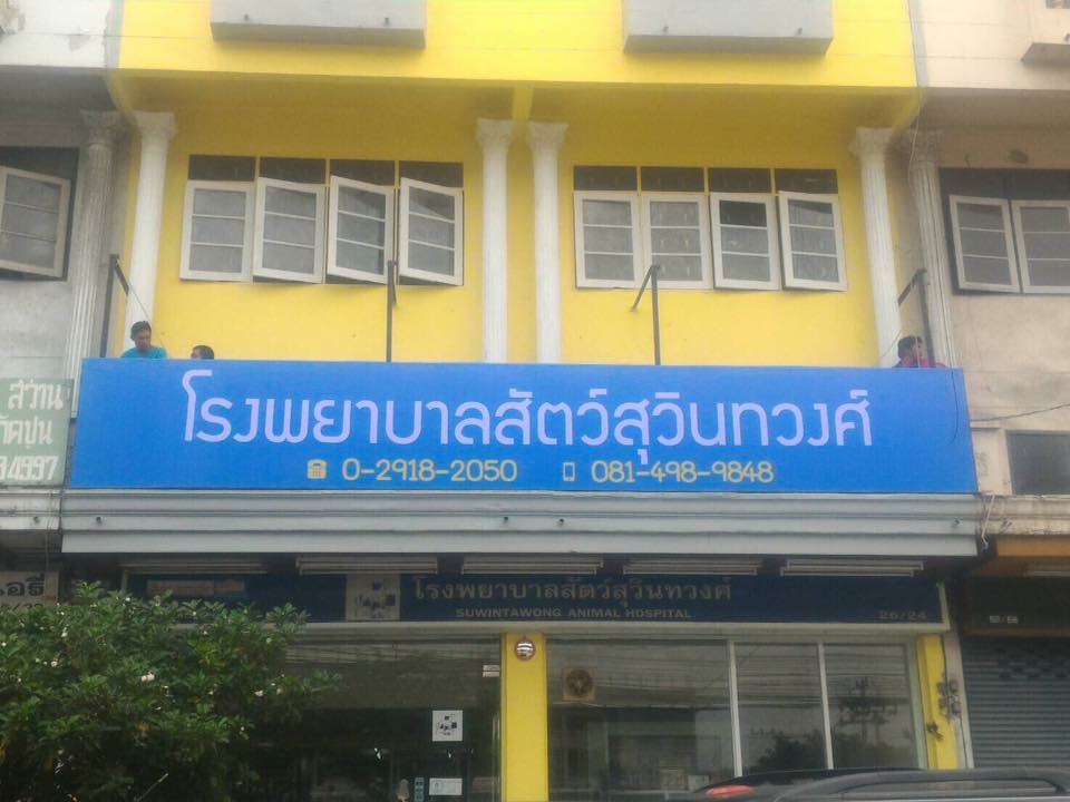 งานตู้ไฟไฟหน้าร้าน โรงพยาบาลสัตว์สุวิงทวงศ์
