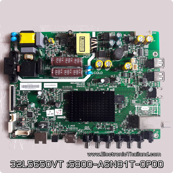 Main Board TOSHIBA SMART TV 32L5650VT :5800-A6N81T-0P00
