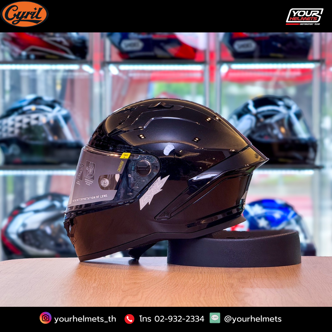 หมวกกันน็อค CYRIL HELMETS รุ่น R1 MODEL 101 SOLID BLACK