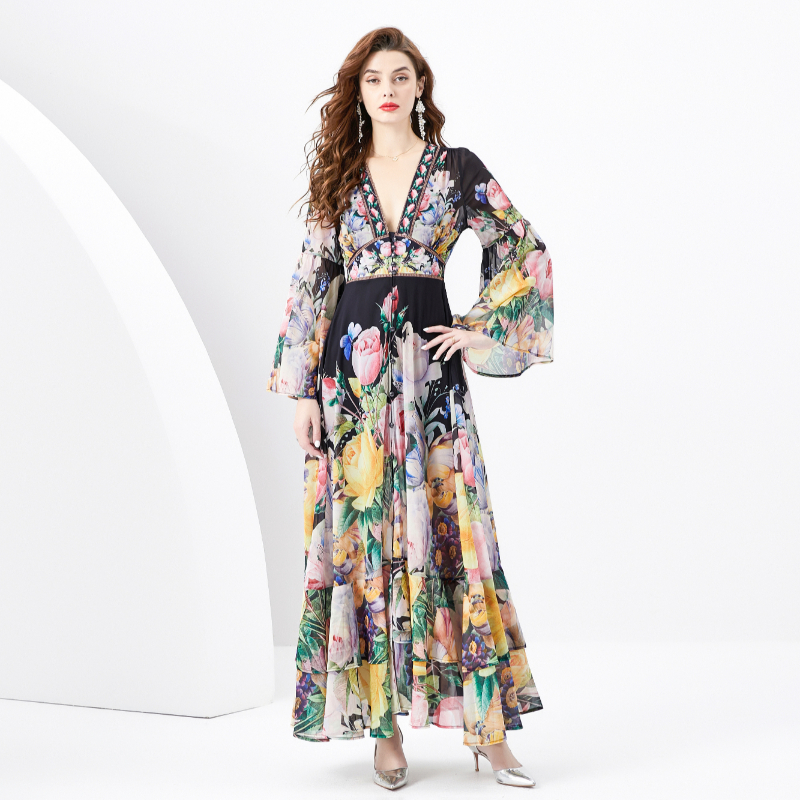ชุดเดรสยาวสวยๆ ชุดเดรสยาวใส่สบาย ใส่ทำงาน มีขนาดS M L XL 2XL