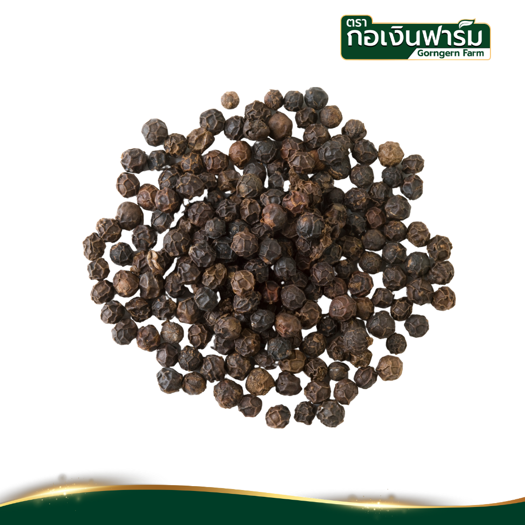 พริกไทยดำอบแห้ง Dried Black pepper ตรากอเงินฟาร์ม ขนาด 200 กรัม