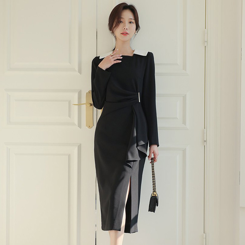 ชุดเดรสยาวสวยๆ ชุดเดรสยาวใส่สบาย ใส่ทำงาน มีขนาดS M L XL 2XL