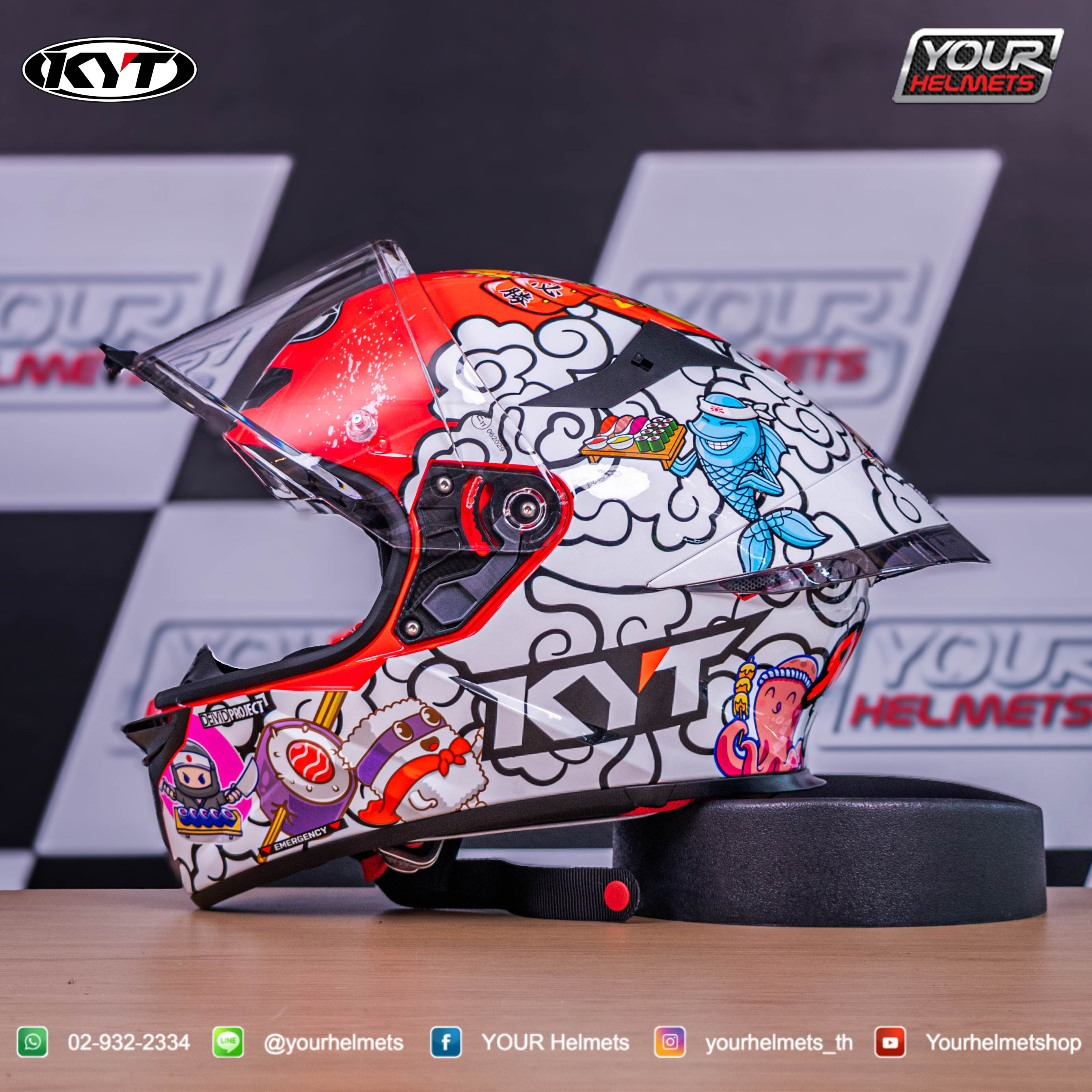 หมวกกันน็อคKYT HELMETS รุ่นTT-REVO SUSHI TIME